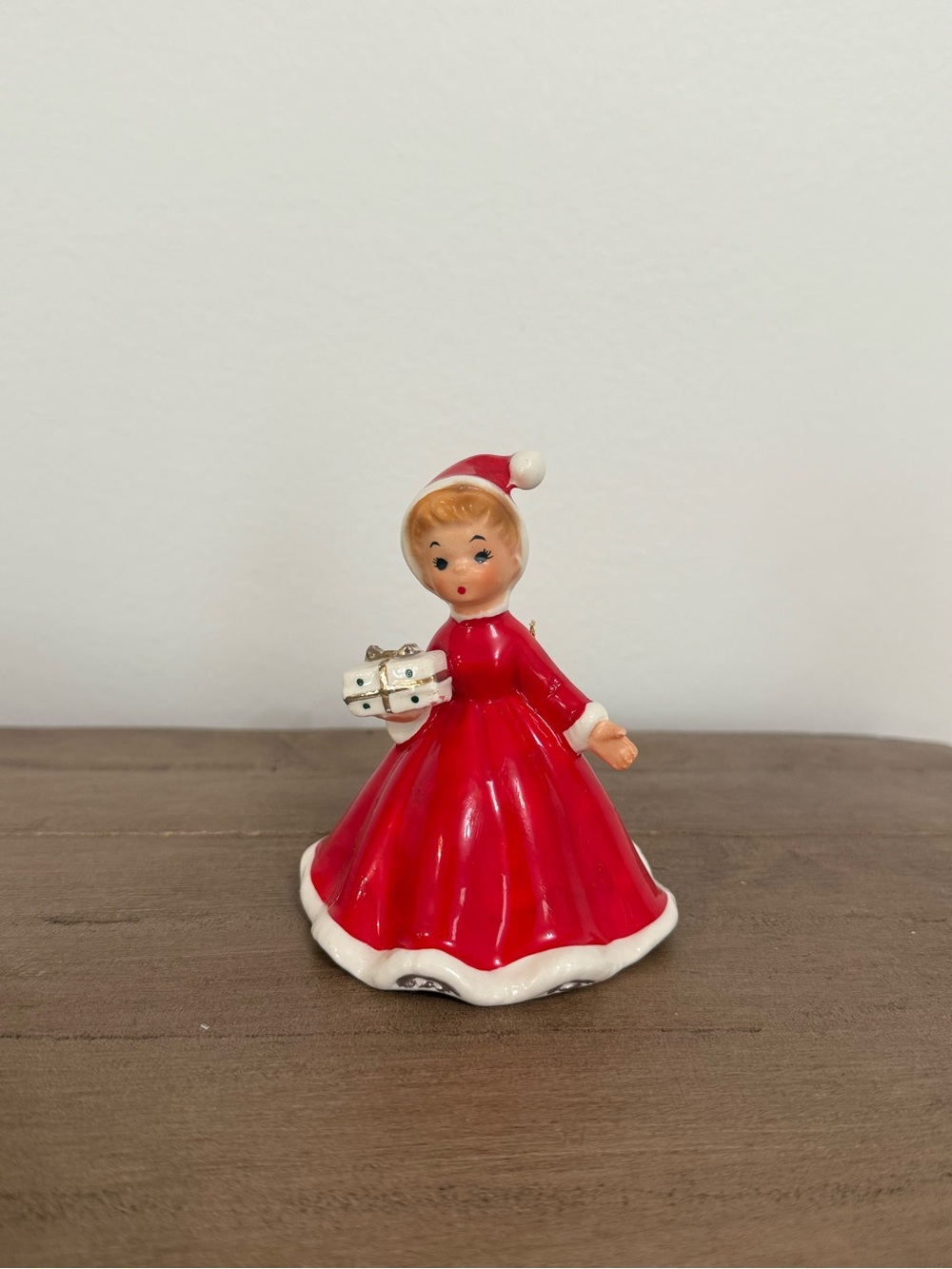 Josef originals Vintage Christmas Red Shopper Bell
